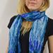 Silk scarf blue velvet